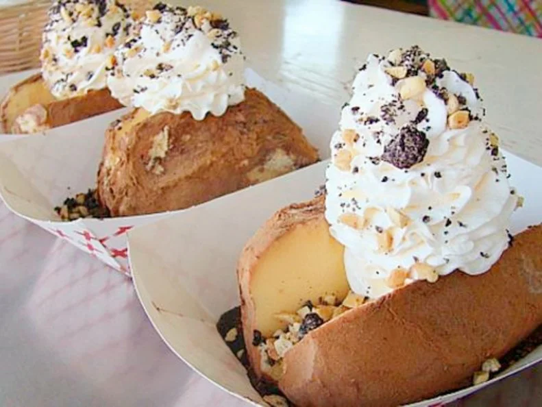 Over-the-Top treat from IDAHO. Ice Cream Potato at Boise’s Westside Drive In— it’s molded vanilla ice cream coated with cocoa powder.