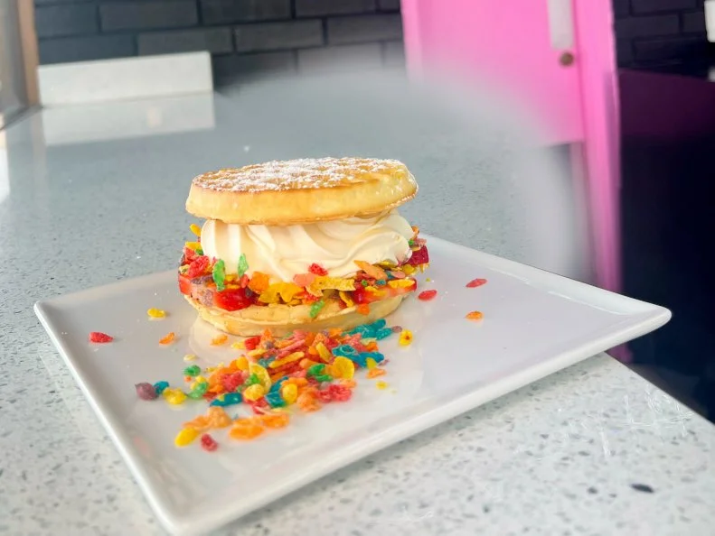 Over-the-Top treat from MICHIGAN. Hot Waffle Sandwich. Toasted waffles and tasty frozen custard have people flocking to The Custard Hut in Dearbon Heights.
