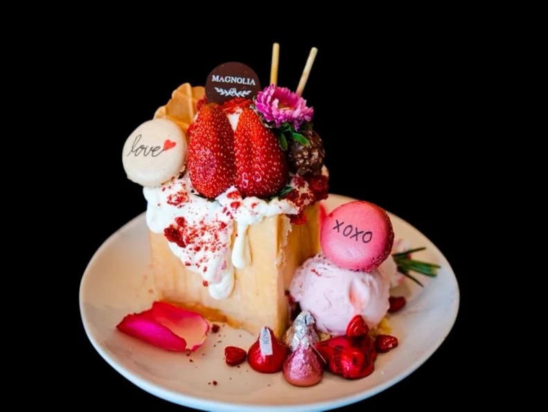 Over-the-Top treat from VIRGINIA. Pocky Strawberry Honey Toast. The honey-brushed toast at Magnolia Dessert Bar in Vienna has it all: strawberry mousse, ice cream, candy and more.