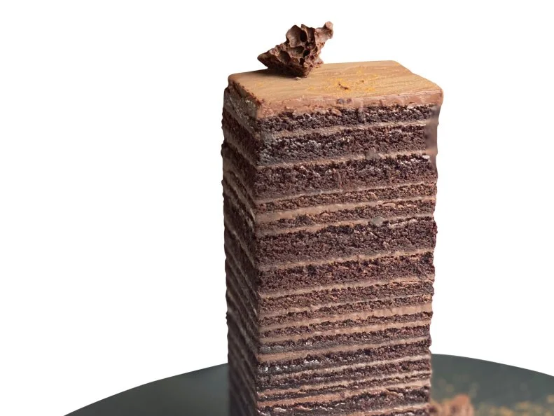 Over-the-Top treat from WASHINGTON. 23-Layer Chocolate Cake. How can you top this one? Vista Prime Steaks & Seafood in Snoqualmie serves it with Mexican hot chocolate sauce.