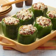Food Network Kitchen’s Stuffed Green Peppers as seen on Food Network.