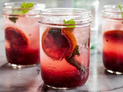 Close-up of Blackberry Blood Orange Mojito, as seen on The Pioneer Woman, Season 34.
