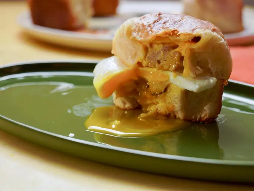 Beauty shot of Molly Yeh's Spinach Egg Bites, as seen on Girl Meets Farm, Season 13.