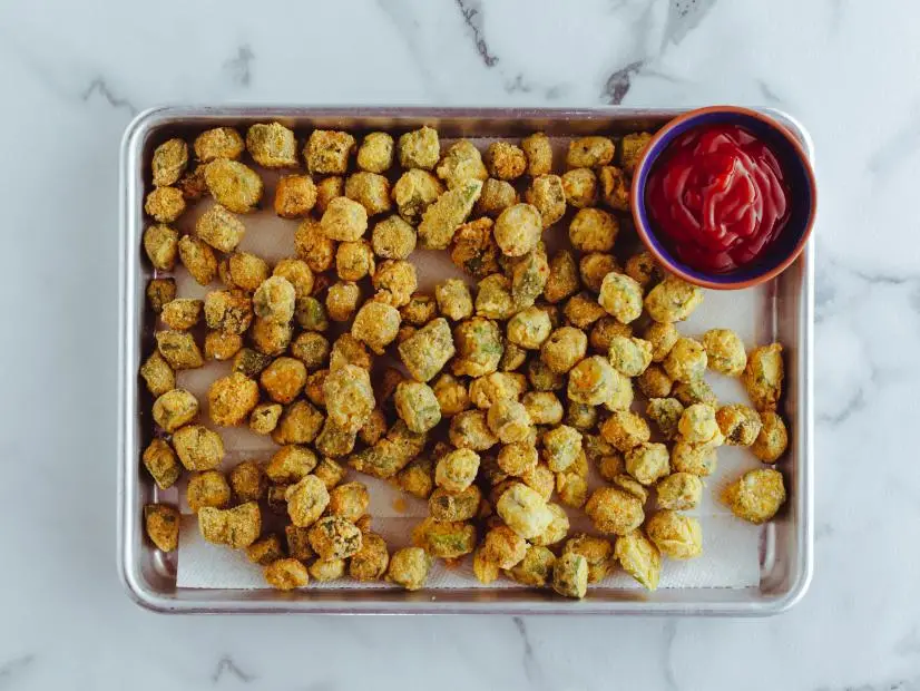 Close-up of Fried Okra, as seen on The Pioneer Woman, Season 34.