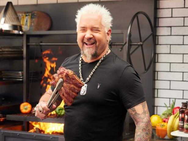 Guy Fieri grilling. Guy at the Grill.