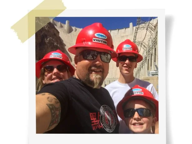 Guy Fieri's family vacations. Hoover Dam, 2017.