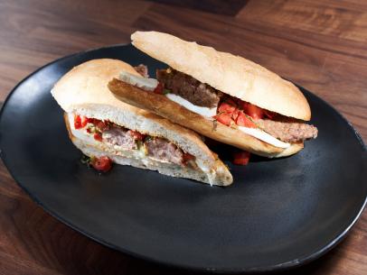 Blue demo - sausage, tomato, mozzarella cheese sandwich, as seen on Worst Cooks in America Season 26