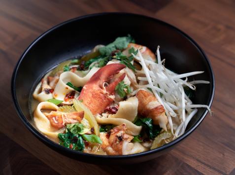 Hand-Pulled Noodles with Lobster Broth and Chili Crisp