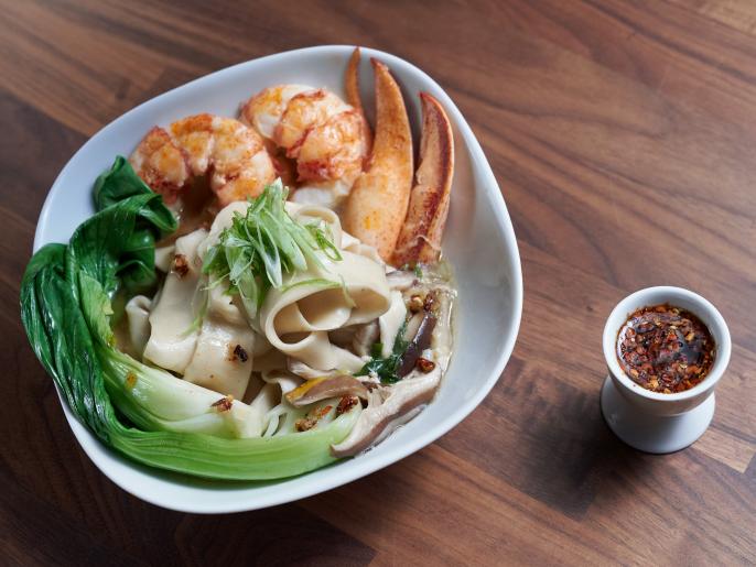 HandPulled Noodles with Lobster and Chili Oil Recipe Jeff Mauro