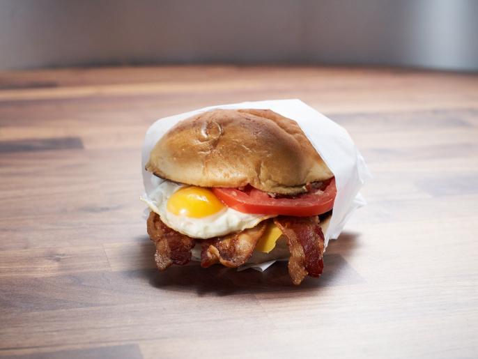 Bacon, Egg and Cheese on a Kaiser Roll with GiardinieraHoney Butter