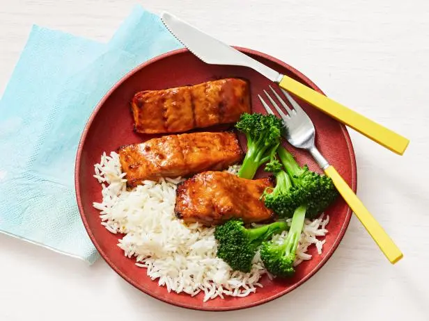 Honey Glazed Salmon with Steamed Broccoli