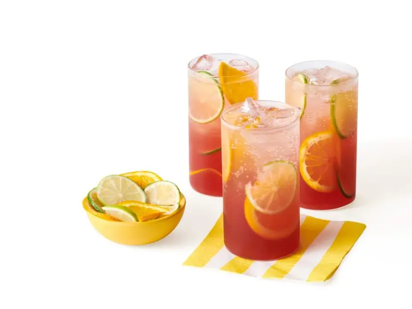 CHERRY-LIMEADE PUNCH made with froze juice concentrate.