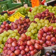 Fruit in boxes in the market place