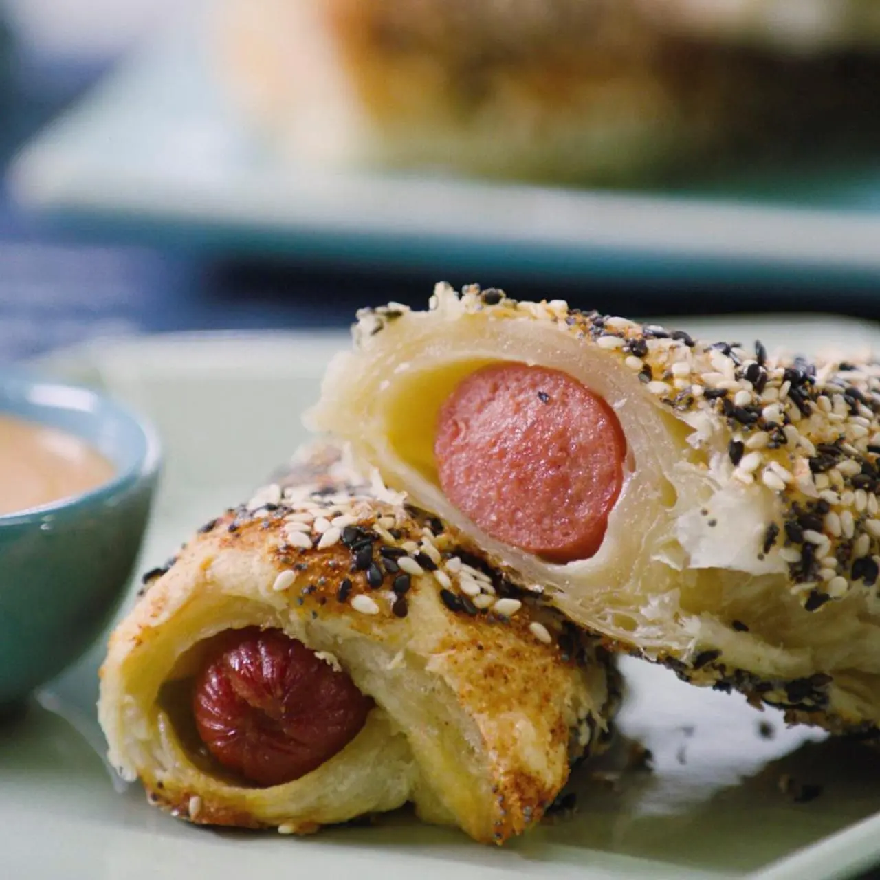 Hot Dogs in a Puff Pastry Blanket with Everything Spice