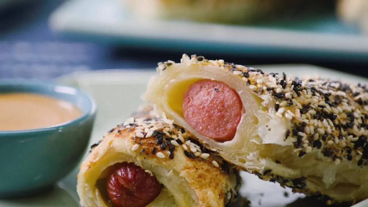 Hot Dogs in a Puff Pastry Blanket with Everything Spice