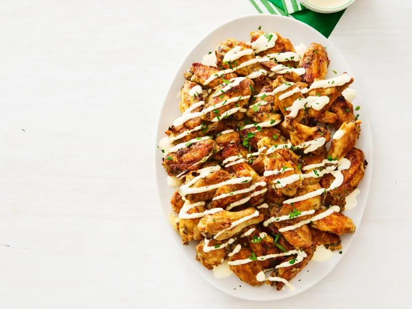 Baked Wings with Alabama White BBQ Sauce.