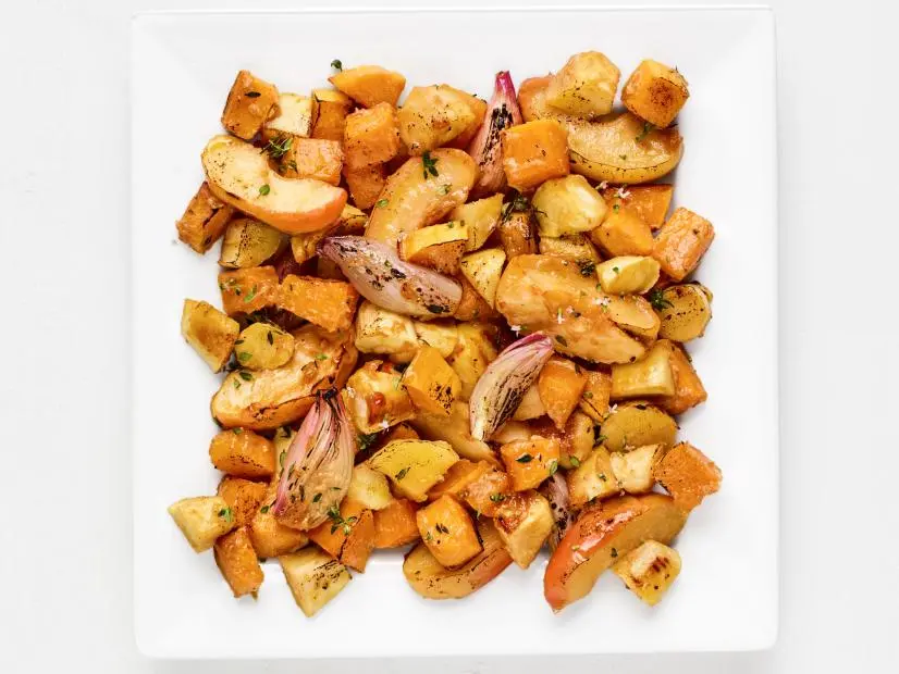 Miso-Ginger Glazed Apples and Veggies.