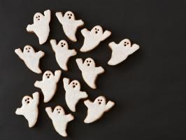 Spiced Linzer Ghost Cookies