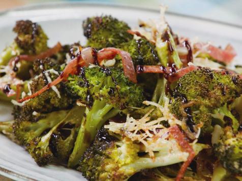 Roasted Broccoli with Crispy Salami, Parmesan and Balsamic