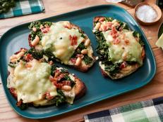 This idea came about when Molly experienced a grilled cheese with a lot of kale in it which seemed like a fun new way to shovel kale into her mouth. It has crispy sourdough, salty meat, creamy white beans, and hearty vegetable. It&rsquo;s a delicious combination of flavors and it can be made in a flash!
