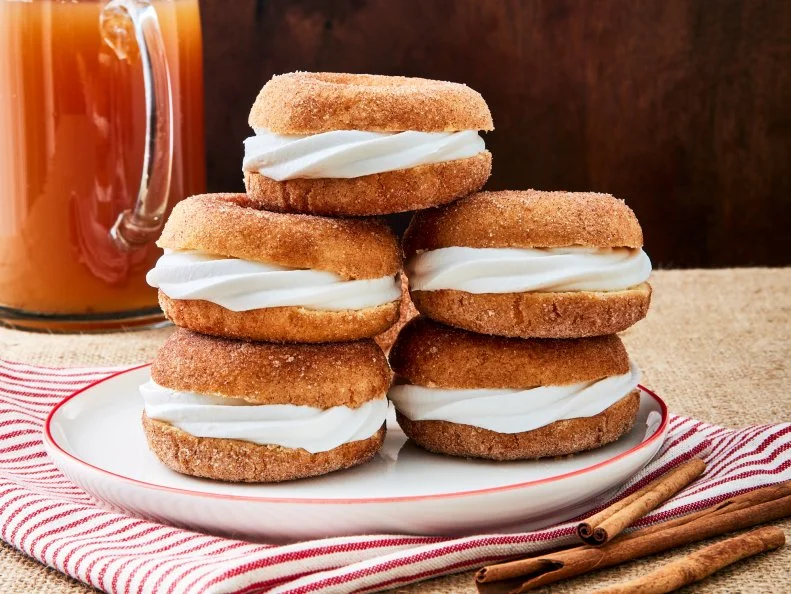 Apple Cider Doughnut Ice Cream Sandwiches.
