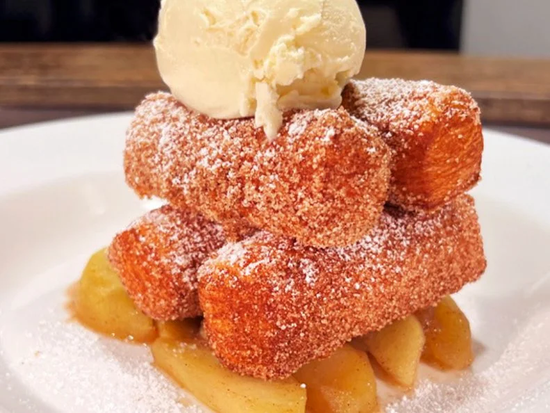 Beignets with Sautéed Apples.
