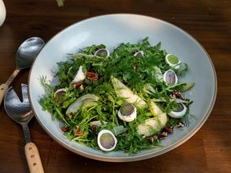 Host Franco Noriega's Pear Goat Cheese Salad dish, as seen on Hot Dish with Franco, Season 1. 