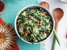 This is one of those kitchen sink salads that I could eat all on its own. It's loaded with Brussels sprouts, kale, sweet sun-dried tomatoes, crisp cucumbers and creamy avocado. And then the dressing &mdash; an herby, creamy green goddess dressing ties it all together. It's so good.