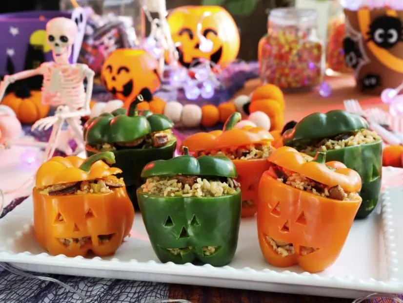 Jack-O’-Lantern Jambalaya Stuffed Peppers Recipe | Kardea Brown | Food ...