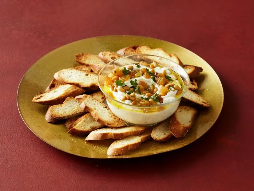 whipped ricotta with raisins and pine nuts