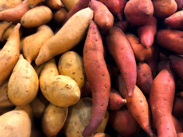 fresh white & sweet potatoes
