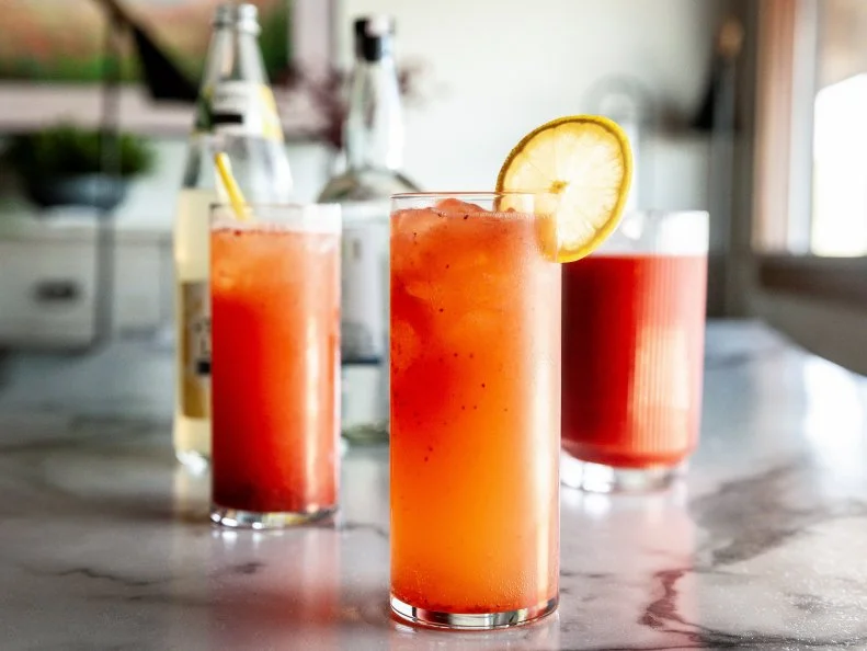 Close-up of Spiked Strawberry Jalapeno Lemonade , as seen on The Pioneer Woman, 35.