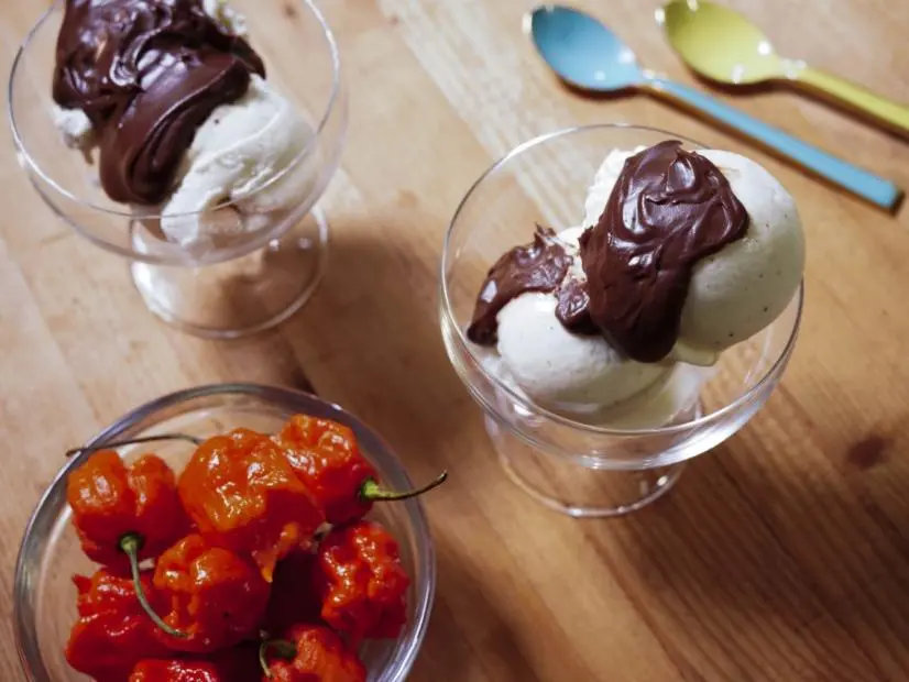 Stephanie Boswell's Carolina Reaper Chocolate Sauce, as seen on The Kitchen, Season 36.