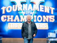 Host Guy Fieri smiles after The Qualifiers, as seen on Tournament of Champions, Season 5.