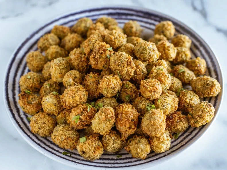 Close-up of Fried Olives