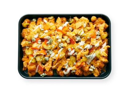 Katie Lee Biegel’s Buffalo Chicken Totchos. Over-the-top Tater Tots.