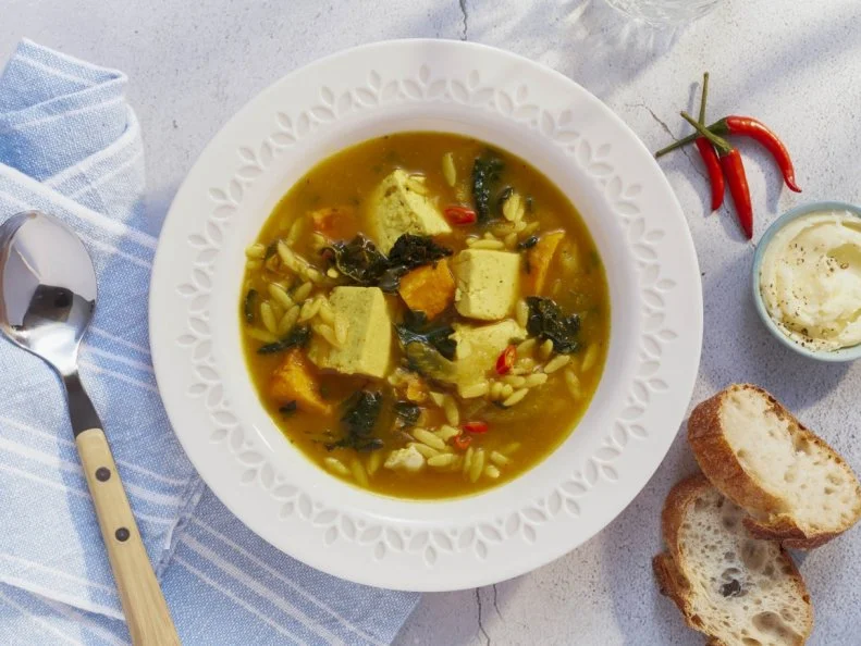 Mary Berg's Lemon Ginger Orzo Coup, as seen on Mary Makes it Easy s3