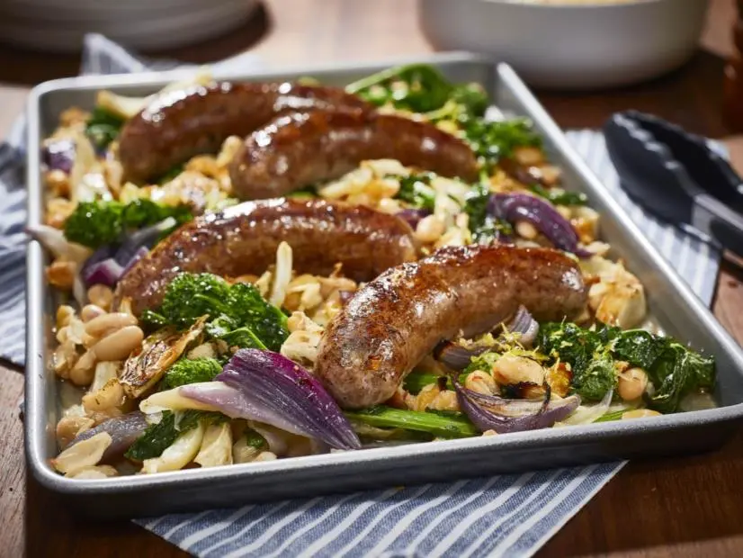 Mary Berg's Seared Sausage Veg and Palenta, as seen on Mary Makes it Easy S3