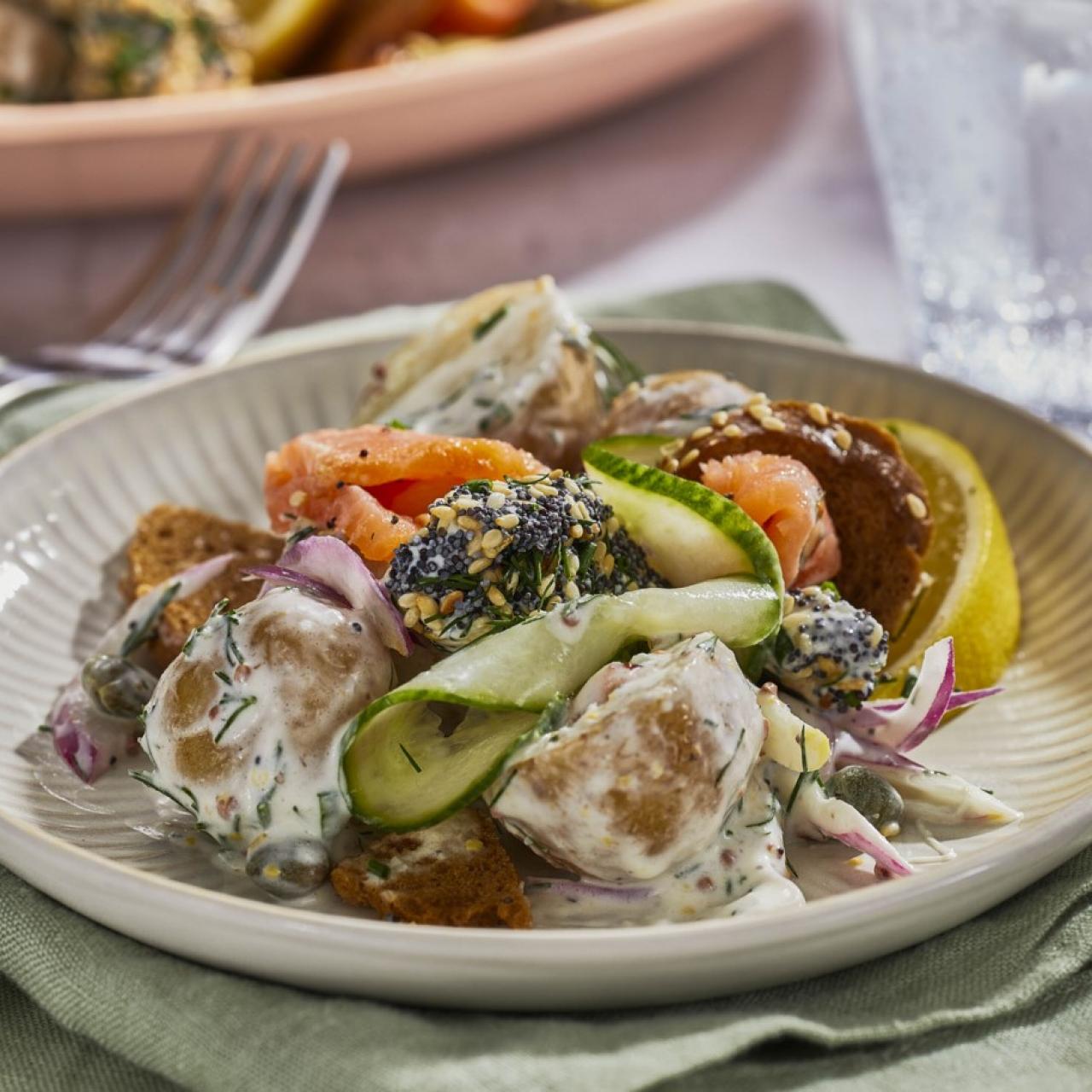 Baja Fish Bites with New Potato Salad