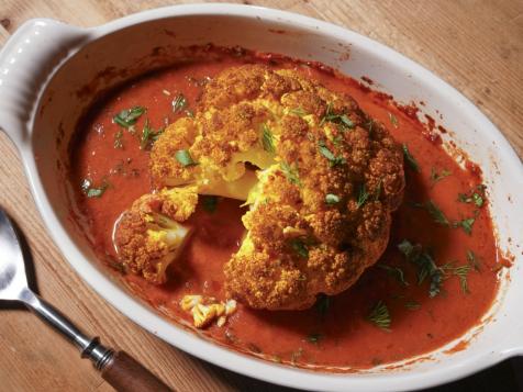 Whole Roasted Cauliflower with Makhani Sauce