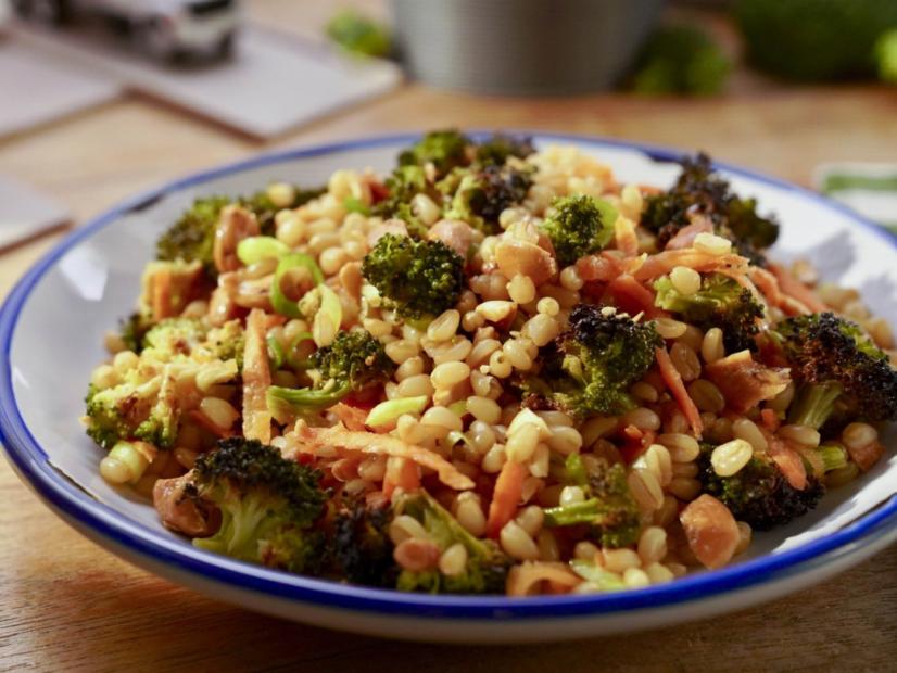 Beauty of Molly Yeh's Miso Broccoli + Grain Salad, as seen on Girl Meets Farm Season 14
