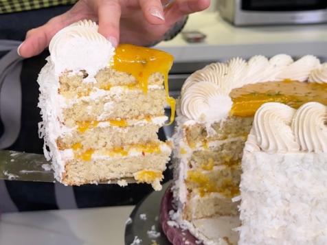 Coconut Cream Cake with Spicy Buttercream and Spicy Passion Fruit Curd