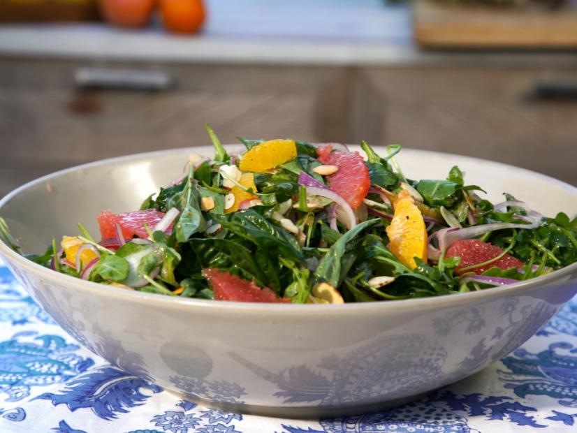 Citrus Salad with Lemon Honey Vinaigrette, as seen on Food Network's Symon's Dinners Cooking Out, Season 5.