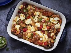 Start the morning by using up your day-olds with this delicious Breakfast Bagel Casserole with bacon and tomato.