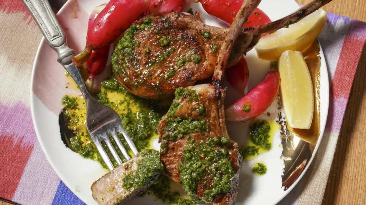 Grilled Lamb Chops with a Vibrant Green Salsa Verde Recipe