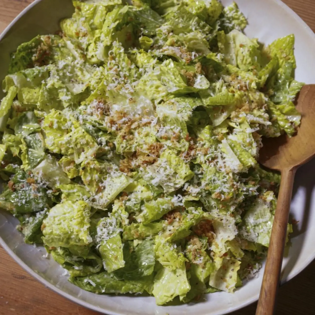Caesar Salad with Crispy Capers and Garlic Breadcrumbs