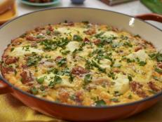 Since everyone in Molly&rsquo;s house loves eggs, ham, and tots AND Molly&rsquo;s a sucker for clever wordplay, the fri-tot-ta is a definite crowd pleaser. It&rsquo;s a frittata with tots! It&rsquo;s creamy, crispy, cheesy, and basically all of your favorite breakfast foods in one dish.