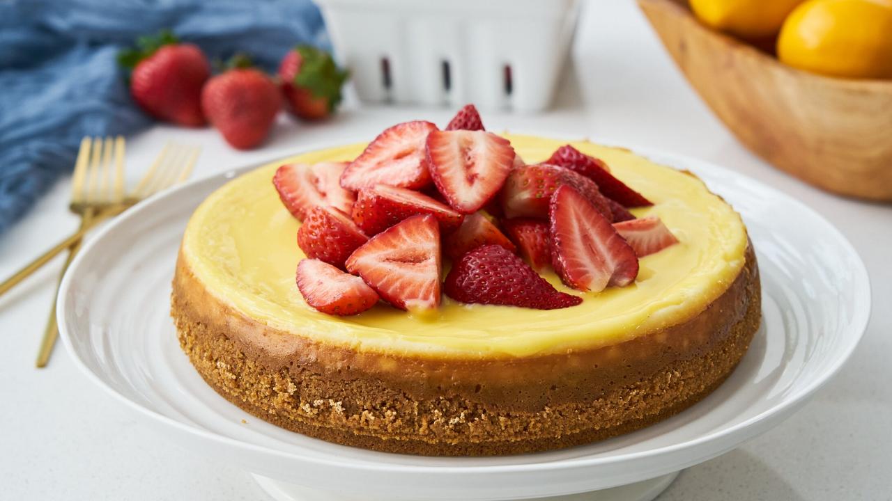 Cheesecake With Meyer Lemon-Ginger Curd Recipe | Food Network Kitchen ...