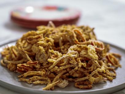 Close-up of Fried Red Onions, as seen on The Pioneer Woman, Season 36