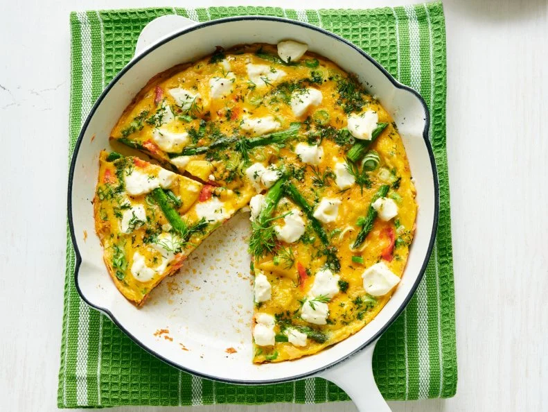 Smoked Salmon–Asparagus Frittata.